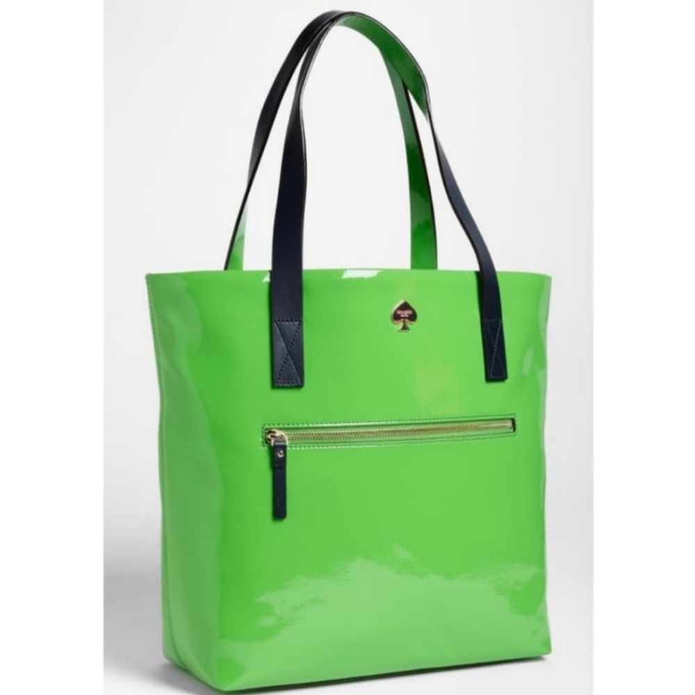 New Kate Spade Zin Bon Shopper Flicker Green Tote Bag